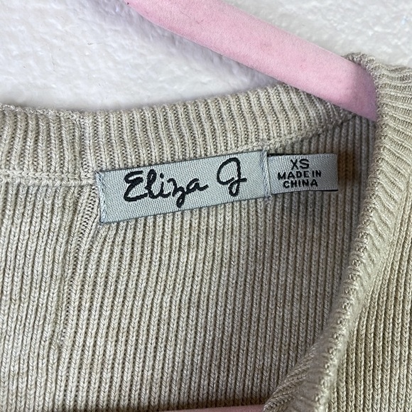 Eliza J color block tan and pink dress with exposed zipper size XS - Picture 3 of 5